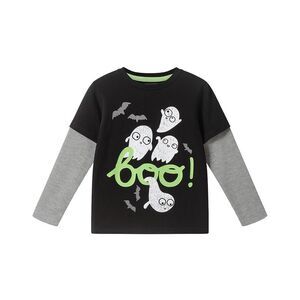 Andy & Evan Boys  Ghost Boo Two-Fer T-Shirt, Black